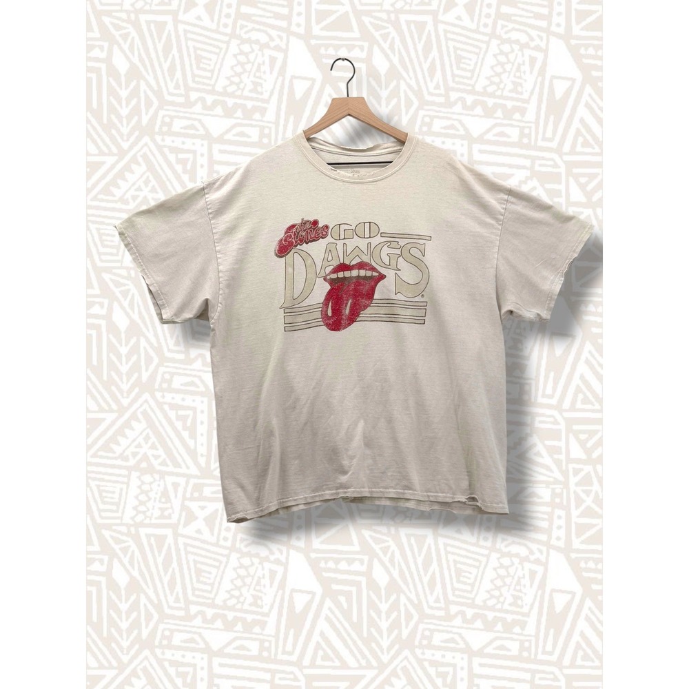 Rolling Stones Go Dawgs Distressed Graphic Cotton T-Shirt XL